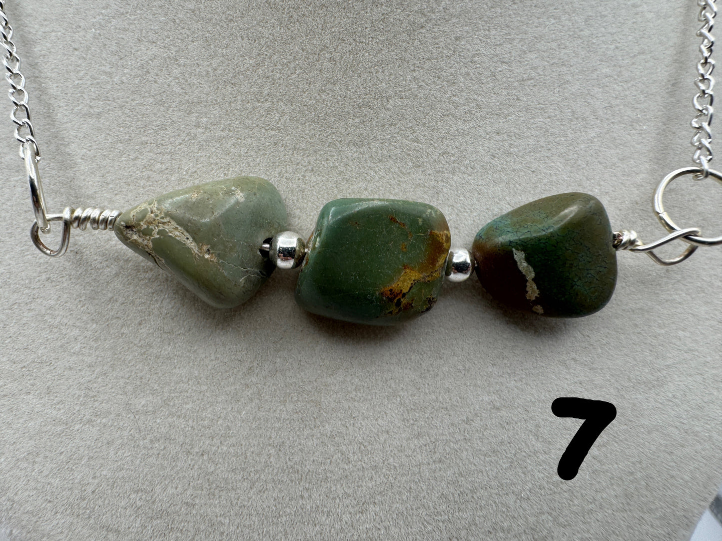 Turquoise Nugget Bar Necklace — Sporkhand Made | Sterling Plated Beads + Chain | 18” - West Spork Mercantile