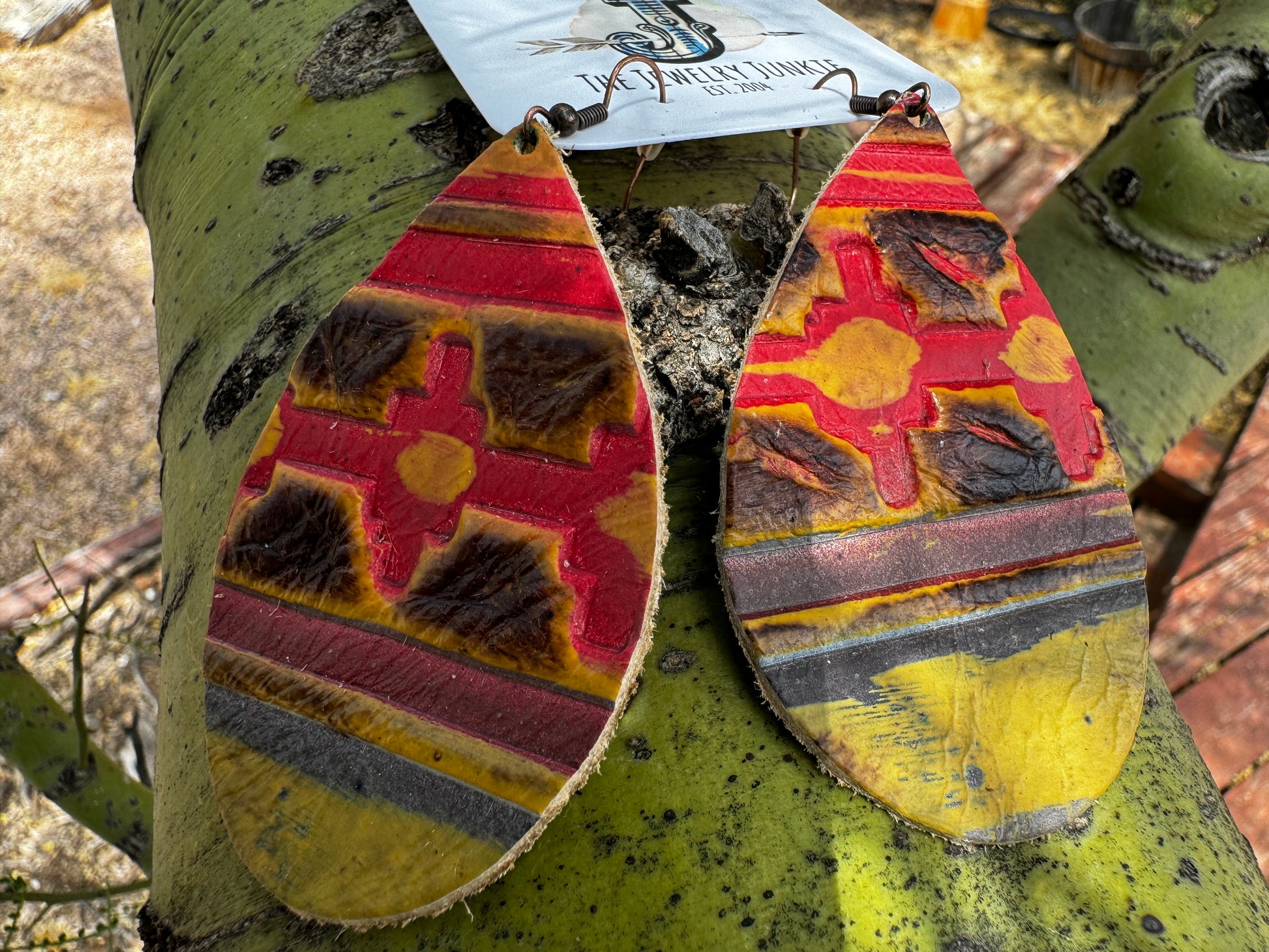Leather Teardrop Earrings image 0