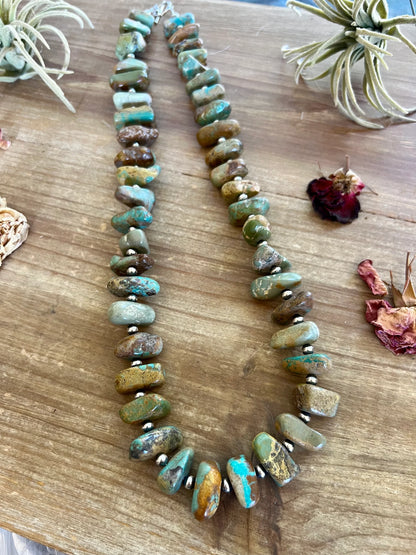 22” Chunky Turquoise and Sterling Silver Pearl Necklace image 2