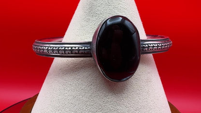 Black Onyx and Sterling Silver Cuff by Chimney Butte