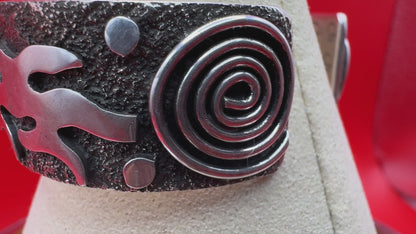 Alex Sanchez Cuff with Turquoise and Petroglyphs