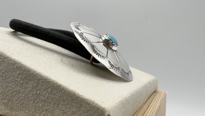 Sterling Concho with Kingman Hair Tie